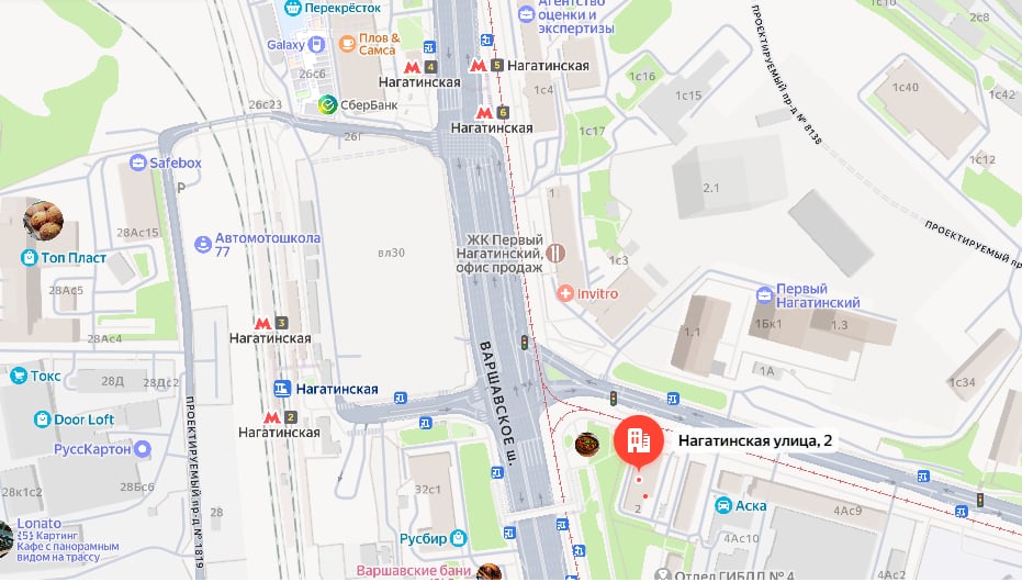 Карта — адрес компании Трансмонстрой: г. Москва, ул. Нагатинская, д.2